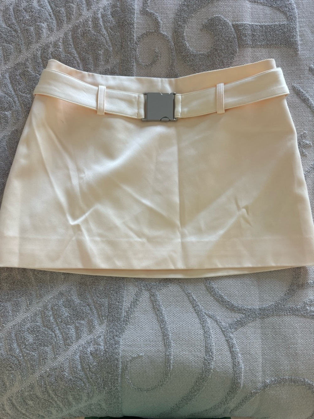 Reformation Cream Mini Skirt with Belt